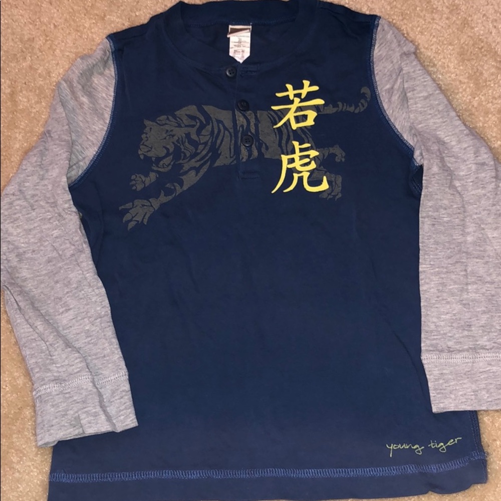 Boy 6C Tea long sleeve shirt Tiger shirt